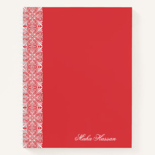 Persönliches rotes Mohn-Blumen-Notizbuch   Notizblock