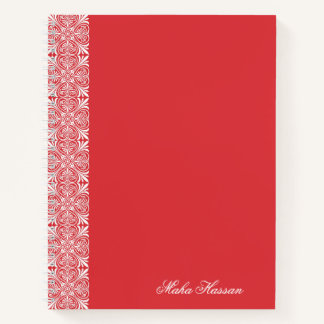 Persönliches rotes Mohn-Blumen-Notizbuch Notizblock