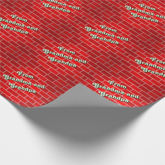 Persönliches Rotstein-Weihnachten Geschenkpapier (Ecke)