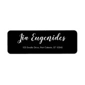 Persönliches Rücksendeadresse-Etikett in Schwarz (Vorne)