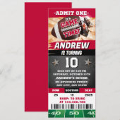 Persönliches Rugby-GeburtstagsTicket für Junge Einladung (Vorne/Hinten)