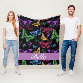 Persönliches Schmetterlingsmuster Fleecedecke