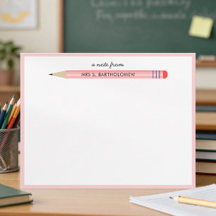 Persönliches Schreibwarenset zum Dank an Lehrer Mitteilungskarte