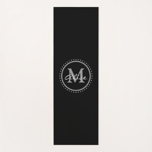 Persönliches Schwarz-weißes nobles Monogramm Yogamatte