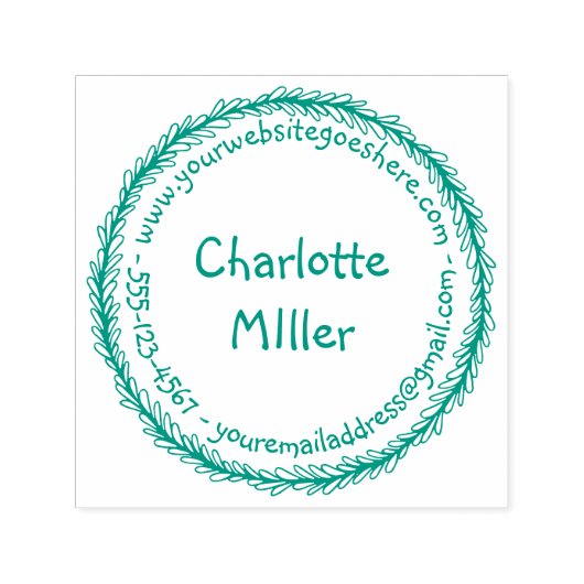Persönliches Siegel mit Kontaktinformationen erste Permastempel (Design)