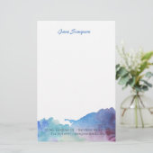 persönliches stationäres des Aquarells Briefpapier (Stehend Vorderseite)