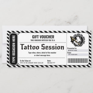 Persönliches Tattoo-Geschenkgutschein Geschenkkart Einladung