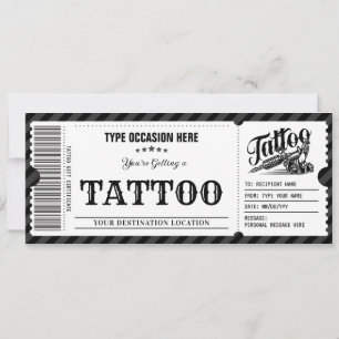 Persönliches Tattoo-Geschenkkarte Gutschein Einladung