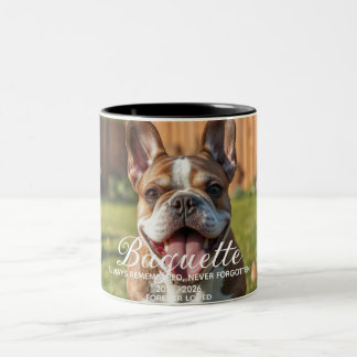 Persönliches Tiergedenken Hundeverlust Zweifarbige Tasse