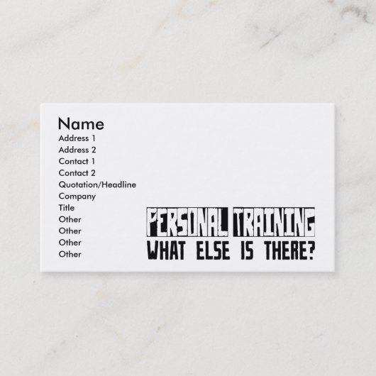 Persönliches Training, was sonst dort ist? Visitenkarte (Vorderseite)