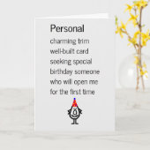 Persönliches und lustiges Geburtstagsgedicht Karte (Gelbe Blume)