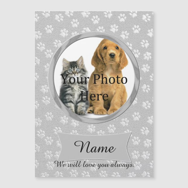 Persönliches und Niedliches Grau-Memorial Magnetkarte (Vorderseite)