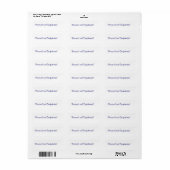 Persönliches vertrauliches Etikett (Vorne)