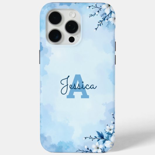 Persönliches Wasserfarben-Monogramm Case-Mate iPhone Hülle (Rückseite)