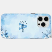 Persönliches Wasserfarben-Monogramm Case-Mate iPhone Hülle (Rückseite (Horizontal))