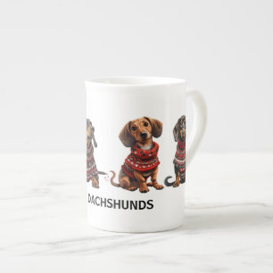 Persönliches Weihnachtsgeschenk für Dachshund-Freu Porzellantasse