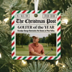 Persönliches Weihnachtsgeschenk für Golfer, Lustig Ornament Aus Metall