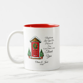 persönliches Weihnachtsgeschenk für Nachbarn - Nac Zweifarbige Tasse