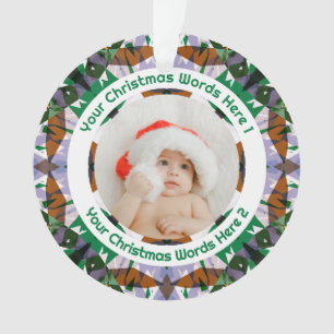 Persönliches Weihnachtsgeschenk in Grün und Braun Ornament