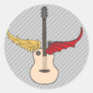 Persönlichkeit-Gitarre Runder Aufkleber
