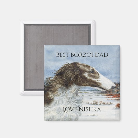Persönlichster Borzoi-Vater Magnet (Vorderseite/Rückseite)