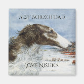 Persönlichster Borzoi-Vater Magnet (Vorne)