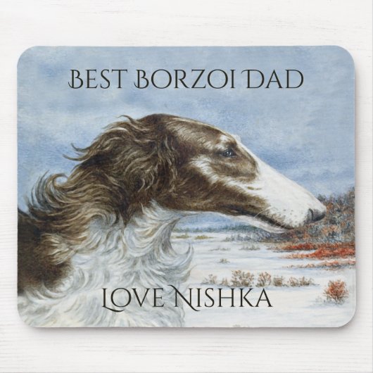 Persönlichster Borzoi-Vater Mousepad (Vorne)