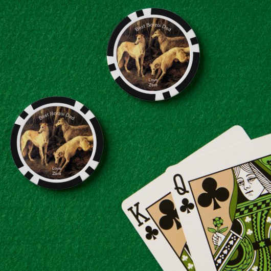 Persönlichster Borzoi-Vater Pokerchips (Pokertisch (doppelt))