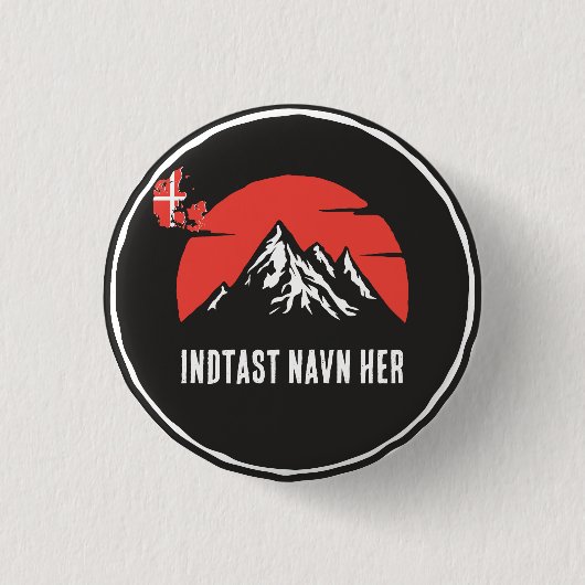 Personligt by navn Danmark runddesign Button (Vorderseite)