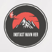 Personligt by navn Danmark runddesign Etiketten (Design 1)