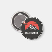 Personligt by navn Danmark runddesign Magnet (Vorderseite/Rückseite)