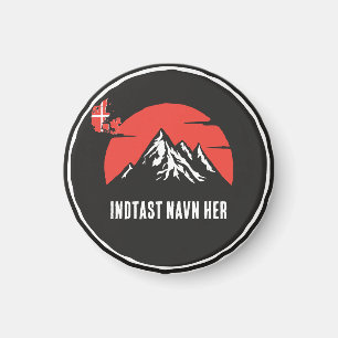 Personligt by navn Danmark runddesign Magnet