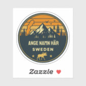 Personligt ortnamn Sverige runt design Aufkleber (Blatt)