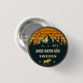 Personligt ortnamn Sverige runt design Button (Vorne & Hinten)