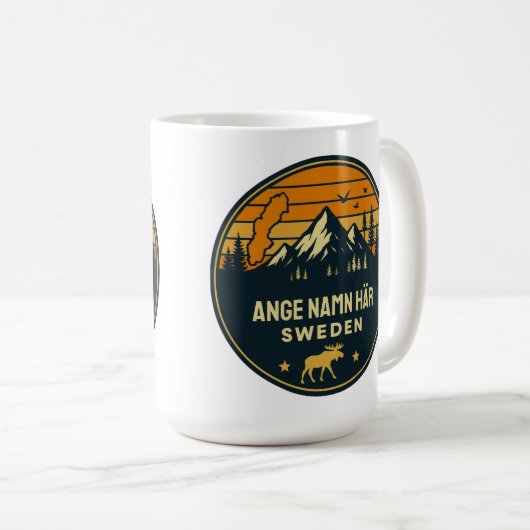 Personligt ortnamn Sverige runt design Kaffeetasse (VorderseiteRechts)