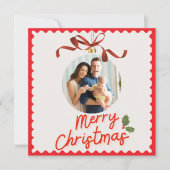 Personlized Merry Christmas Photo Card Feiertagskarte (Vorderseite)