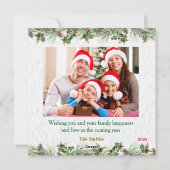 Personlized Merry Christmas Photo Card Feiertagskarte (Rückseite)