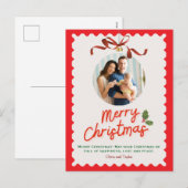 Personlized Merry Christmas Photo Card Feiertagspostkarte (Vorne/Hinten)