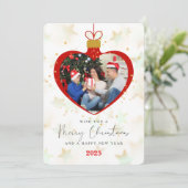 Personlized Photo Merry christmas & Happy New Year Karte (Stehend Vorderseite)