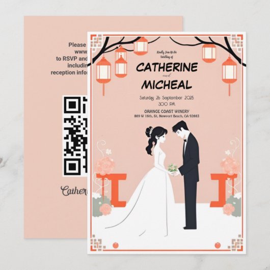 Personlized Studio Ghibli Wedding Einladung (Vorne/Hinten)