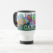 Personzlized helle glückliche FarbBlume Reisebecher (Vorderseite Links)