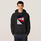 Perspective retro design red white blue hoodie (Vorne ganz)