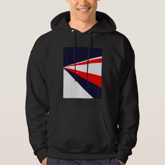 Perspective retro design red white blue hoodie (Vorderseite)