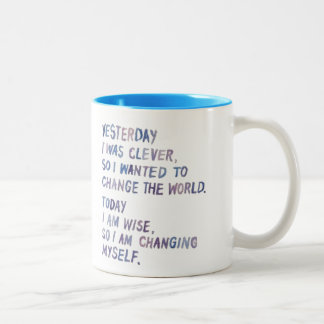 Perspektive auf Änderung Zweifarbige Tasse