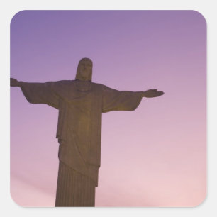 Perspektive, Christliche Statue am Corcovado, 704 Quadratischer Aufkleber