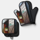 Perspektive der Barenttür Ofenhandschuh & Topflappen-Set (Vorderseite/Rückseite)