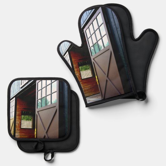 Perspektive der Barenttür Ofenhandschuh & Topflappen-Set (Vorderseite/Rückseite)