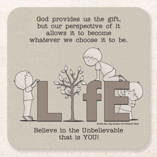 Perspektive des Lebens Rechteckiger Pappuntersetzer (Vorderseite)