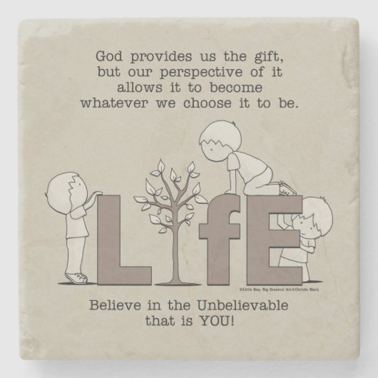 Perspektive des Lebens Steinuntersetzer (Vorderseite)