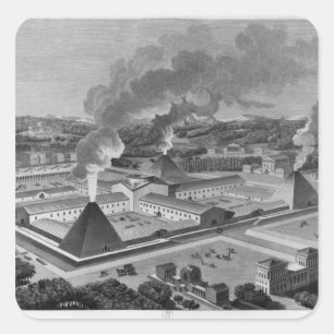 Perspektive einer Kanonenschmiede Quadratischer Aufkleber